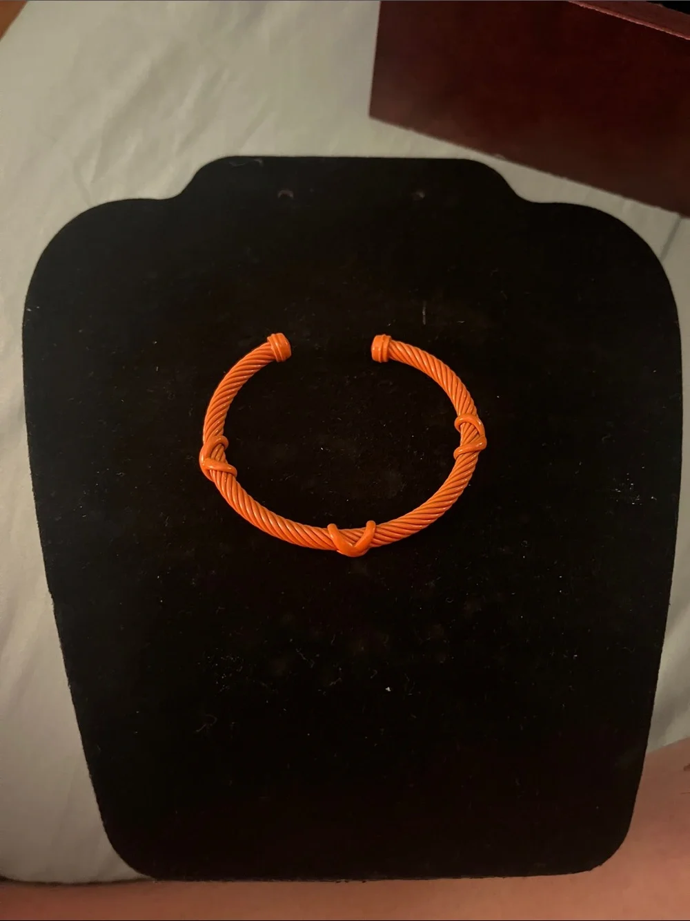 Orange Twisted Cable Cuff Bracelet - Women Accessories